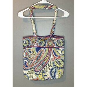 VERA BRADLEY Multi-Colored Paisley Travel Tote Handbag with Inside Pocket